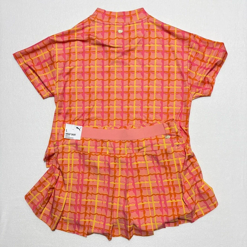 NWT Womens L Puma Dani Dazey Wrap Skirt Skort Polo Golf Tennis Pickleball Set - Picture 6 of 16